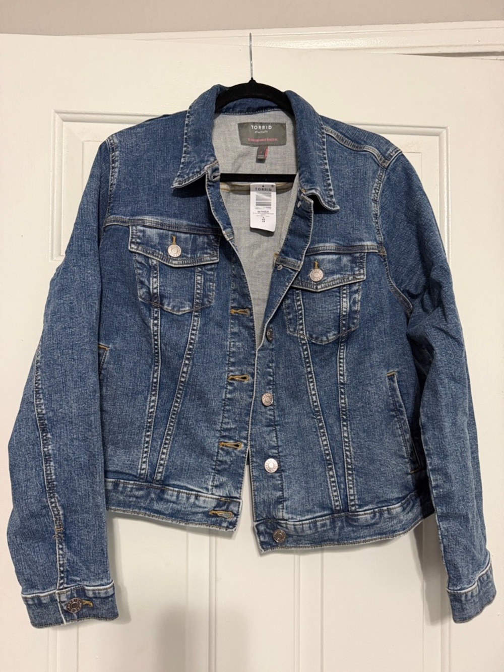 torrid Medium Blue Jean Jacket with Contrast Stitching